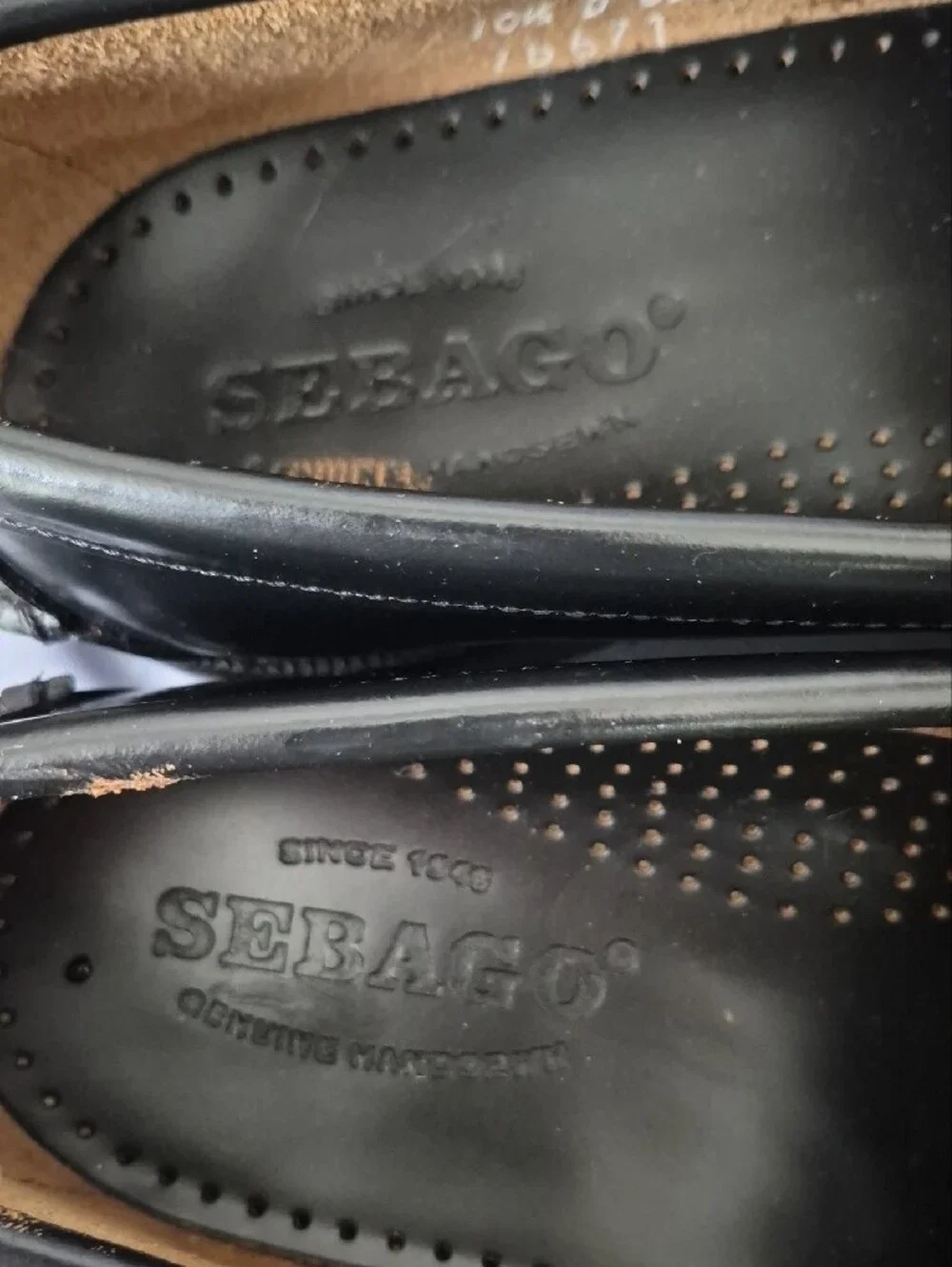 Sebago Black Leather Penny Loafers Mens 10.5 D MJ Classic Moc Toe Slip On Preppy